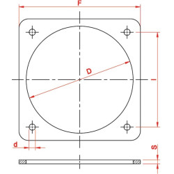 Kvadratinis flanšas, 4 varžtai, 8" 8300822KR