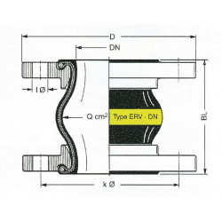 Vamzdžio jungtis, geltonas žiedas ERVG100