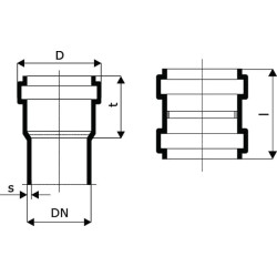 Įvorė, ilga PVC 125 mm 16153125001