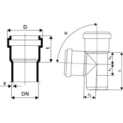 PVC trišakis 110/110 mm x 87° 16152110110087