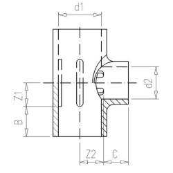 PVC T formos jungtis 125x110x125mm 7125110122