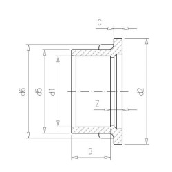 PVC apykaklės įvorė 125 mm 7125135