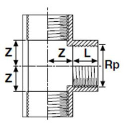 PVC T formos jungtis 3 x F 1/2" PP7020123