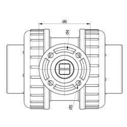 Rutulinis vožtuvas ISO Top Ø50 KS050050PVCISO
