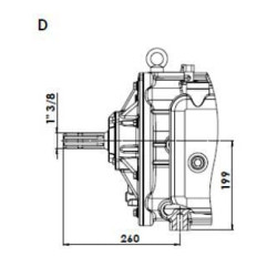 Vakuuminis siurblys, tiesioginės pavaros, prieš laikrodžio rodyklę, 18620 l/min., su automatiniu tepimu ir balastu, B.P. KPSB670