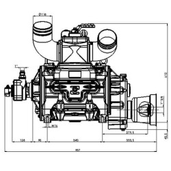 Vakuuminis siurblys su tiesiogine pavara 15270 l/min., automatiniu tepimu ir balastu B.P. KPSB550DLA100