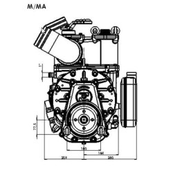 Vakuuminis siurblys su tiesiogine pavara 15270 l/min., automatiniu tepimu ir balastu B.P. KPSB550DLA100