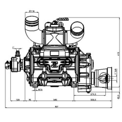 Vakuuminio siurblio skriemulys 15270 l/min su automatiniu tepimu ir balastu B.P. KPSB550PRA100