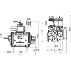 Vakuuminis siurblys tiesioginės pavaros AL CCW D100 LL B.P. BALLAST16500D