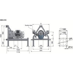Rotacinis kumštelinis siurblys FX116-360S + rėmas APK0000197