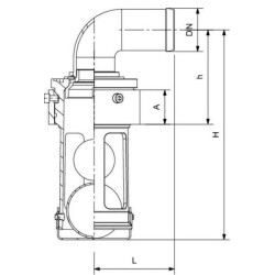 Perpildymo vožtuvas ø60 ACQUA MARINA RIV41060
