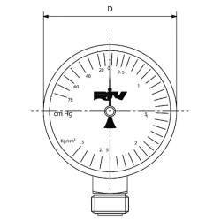 Manometras, 1/4 colio x Ø 60 mm, RIV520 5377RIV5201460