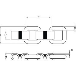 Grindų grandinė Ø12 mm x 81,8 mm KG1380X
