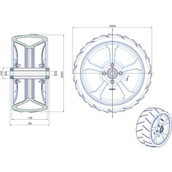 Pusiau pneumatinis ratas SPW370165K