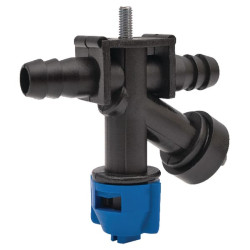 Pilnas antgalio laikiklis, 1 krypties, 2 žarnos antgaliai, su apsaugos nuo lašėjimo vožtuvu 62904027046000