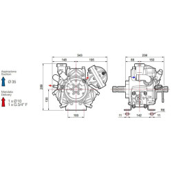 Aukšto slėgio siurblio stūmoklinė diafragma APS 61 MM 60910008