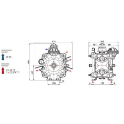 Aukšto slėgio siurblio stūmoklinė diafragma IDS 1400 MM 60300051