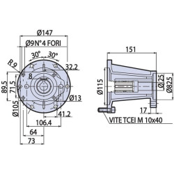 Varpo korpusas Danfoss variklio OMP/OMR 25 mm velenas AR1568