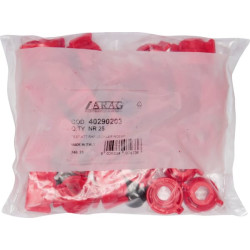 Antgalio dangtelis, bajonetinis, SW10, raudonas, su tarpine, 25 vnt. pakuotėje, Arag 40290203P025