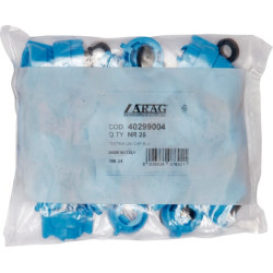 Antgalio dangtelis, bajonetinis, SW10/8, mėlynas, su tarpine, 25 vnt. pakuotėje, Arag 40299004P025