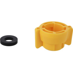 Antgalio dangtelis, bajonetinis, SW8, geltonas, su tarpine, 25 vnt. pakuotėje, Arag 40290006P025