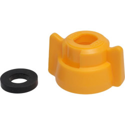 Antgalio dangtelis, bajonetinis, SW10, geltonas, su tarpine, 25 vnt. pakuotėje, Arag 40290206P025