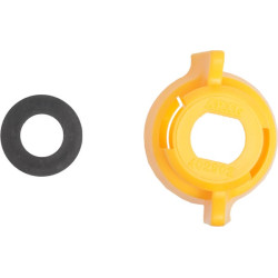 Antgalio dangtelis, bajonetinis, SW10, geltonas, su tarpine, 25 vnt. pakuotėje, Arag 40290206P025