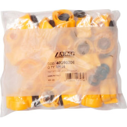 Antgalio dangtelis, bajonetinis, SW10, geltonas, su tarpine, 25 vnt. pakuotėje, Arag 40290206P025