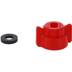 Antgalio dangtelis, bajonetinis, SW8, raudonas, su tarpine, 25 vnt. pakuotėje, Arag 40290003P025