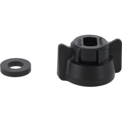 Antgalio dangtelis, bajonetinis, SW8, juodas, su tarpine, 25 vnt. pakuotėje, Arag 40290001P025