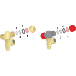 Antgalio laikiklis, žalvarinis, 2 padėčių, 1/4" sriegis, 0058440900