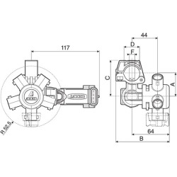 Purkštuko laikiklis 5 padėčių 3/4" Seletron 4064T950