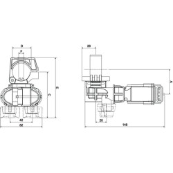 Purkštuko laikiklis 2 padėčių 3/4" Seletron 4063T450