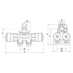 Purkštuko laikiklis 25 mm Selejet 4 krypčių 4063F95A0