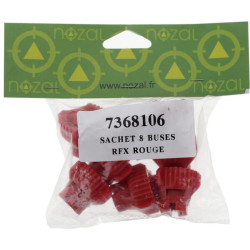 Plokščių vėduoklinių antgalių rinkinys (8 vnt.) RFX 120° 04 raudonas RFX12004P008