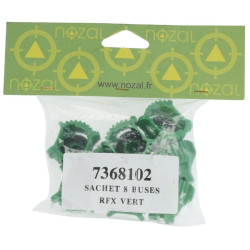 Plokščių vėduoklinių antgalių rinkinys (8 vnt.) RFX 90° 015 žalias RFX90015P008