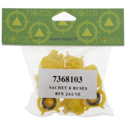 Plokščių vėduoklinių antgalių rinkinys (8 vnt.) RFX 90° 02 geltonas RFX9002P008