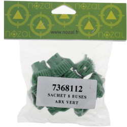 Plokščių vėduoklinių antgalių rinkinys (8 vnt.) ABX 80° 015 žalias ABX80015P008