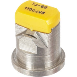 Dvigubas plokščias vėduoklinis antgalis TJ 110° 02 geltonas nerūdijantis plienas TeeJet TJ6011002VS