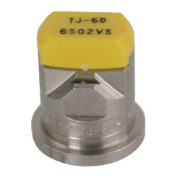 Dvigubas plokščias vėduoklinis antgalis TJ 65° 02 geltonas nerūdijantis plienas TeeJet TJ606502VS