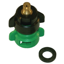 Oro įpurškimo necentrinis antgalis TDOC 80° 015 žalias žalvaris Agrotop TDOC80015