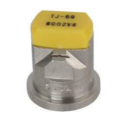 Dvigubas plokščias vėduoklinis antgalis TJ 80° 02 geltonas nerūdijantis plienas TeeJet TJ608002VS