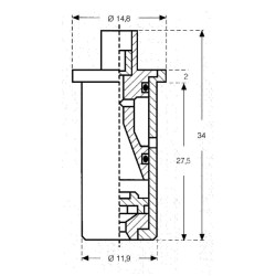 Oro įpurškimo tuščiaviduris kūginis antgalis ITR 80° 01 oranžinis keraminis Lechler ITR8001