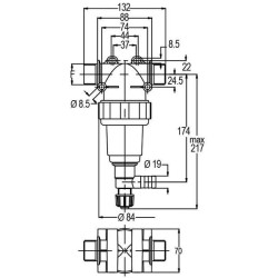 Slėginis filtras 1"M 150 l/min 50 akių 8111001