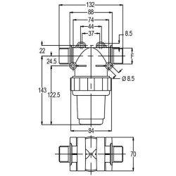 Slėginis filtras 1"M 150 l/min 50 akių 8110009