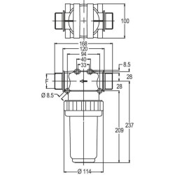 Slėginis filtras 1 1/4"M 200 l/min 32 tinkleliai 8127000
