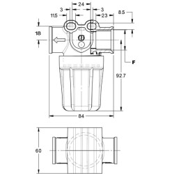 Slėginis filtras 1/2"F 55 l/min 50 akių 8105033