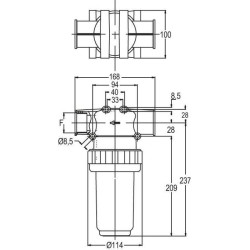 Slėginis filtras 1 1/4"F 200 l/min 50 akių 8121001