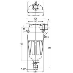Slėginis filtras 3/4"F 150 l/min 50 akių 8135001