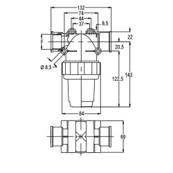 Slėginis filtras 1"F 150 l/min 80 akių 8105010